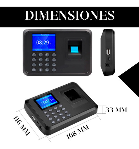 Lector Biométrico Digital Huellas Dactilares Horario Asi Usb