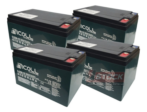 Kit 4 Bateria 12mva-12 Biciclet Eletrica 48v 350w Sousa Bike