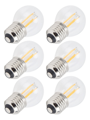 - 6 Bombillas Led Regulables G45 E27 4w Filamento