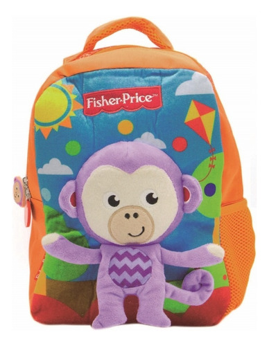 Mochila Espalda Fisher Price Monito 12 PuLG Color Cresko-fi133 Diseño De La Tela Fisher Price Mono Violeta