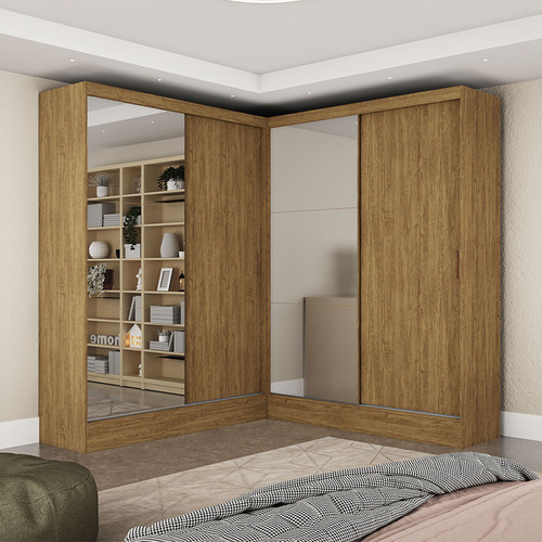 Closet Casal Duplo Belém 4 Portas Plus 4 Gavetas Carioca Móv Cor Cinamomo