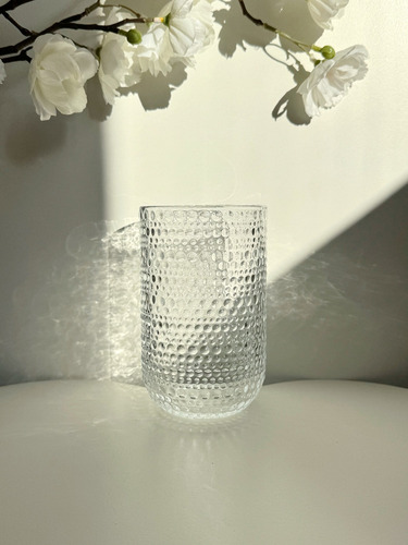 Set X6 Vasos De Vidrio Con Puntos Chicos 300 Ml Transparente