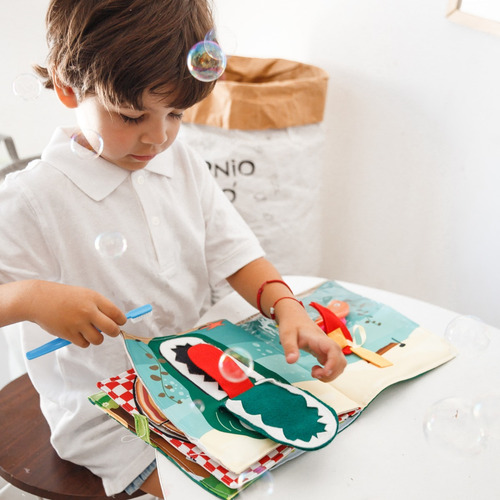 Libro Sensorial Didáctico De Tela Con Actividades Para Niños