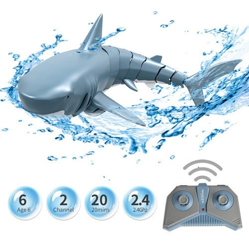 Tiburón De Juguete A Control Remoto Para Alberca De 34 Cm