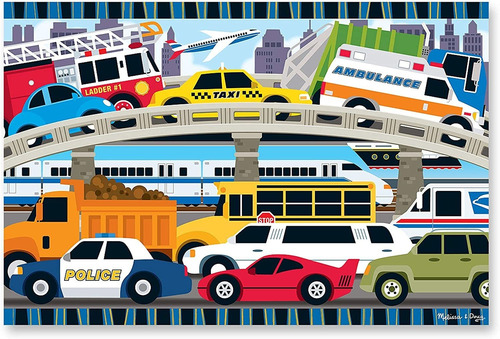 Quebra-cabeça Melissa Amp Doug Traffic Jam Jumbo Floor 24