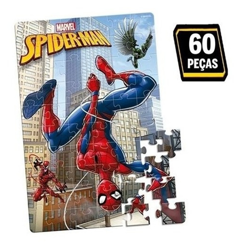 Quebra-cabeça Marvel 60 Pçs Homem Aranha - Toyster 8012