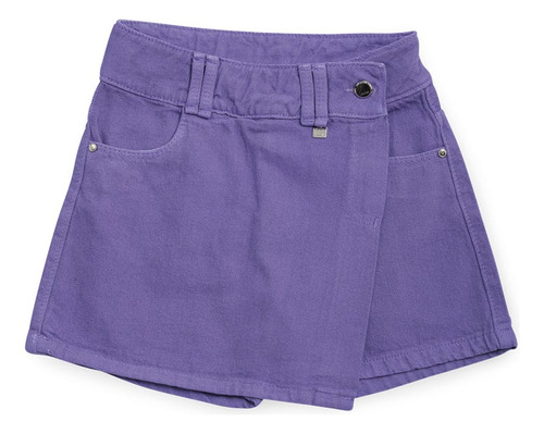 Coqueta Falda Niña Con Ajuste En Cintura Morado