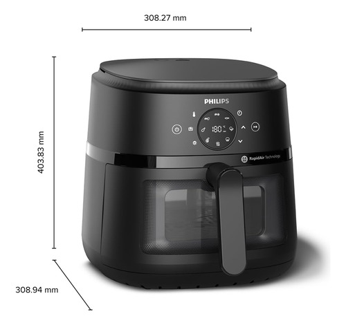 Freidora Philips Serie 2000, 6.2 Litros, 13 En 1, Ventana De