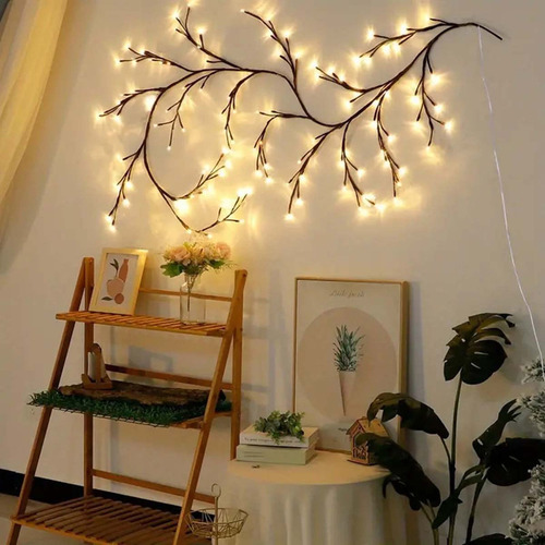 Lámpara De Ratán Cadena De Luz 2m 96 Tira De Led For