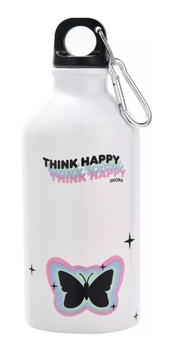 Imagen 3 de 6 de Botella Deportiva Acero Inoxidablee A Rosca Think Happy Mca