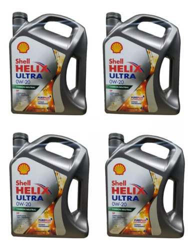 Aceite Shell Helix Ultra 0w20 X 4 Litros X 4 Unidades