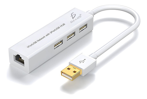 Hub Usb 2.0 A Rj45 Ethernet 10/100 Mbps Para Pc Y Mac