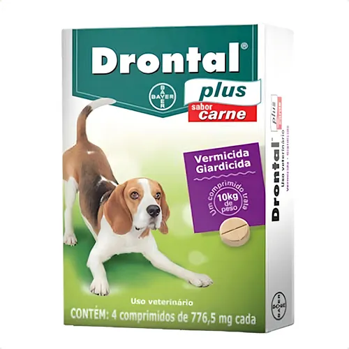 comprar Drontal Plus Carne Cães 10kg Vermifugo 4 Comprimidos Giardia