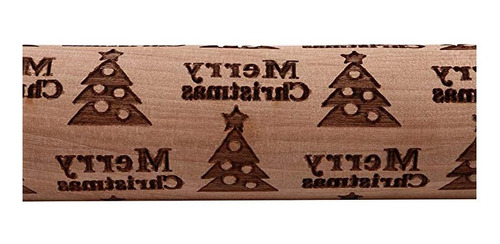 rodillo de madera de Navidad rodillo de madera 3D rodillo de Navidad en relieve IWILCS Rodillo de amasar de Navidad en relieve con símbolos de copo de nieve de regalo de Navidad 