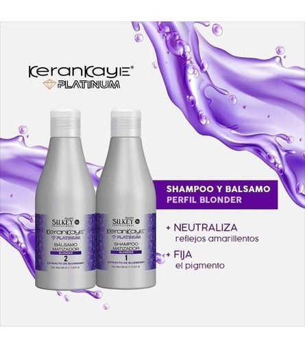 Shampoo + Bálsamo Matizador X 350 Ml Silkey Kerankaye