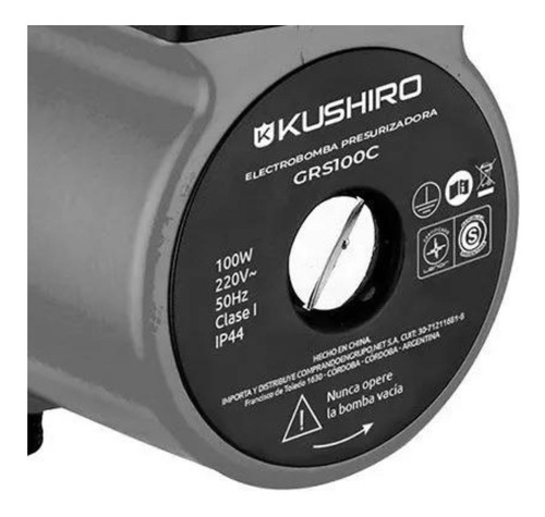 Imagen 4 de 9 de Bomba Presurizadora Kushiro Grs100c 100w 30l/m Rosca 3/4 8mt