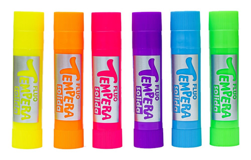 Imagen 4 de 8 de Tempera Sifap Solida Fluo Estuche X6