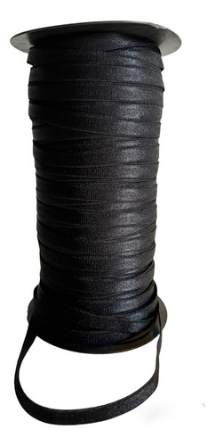 Colivie. Elástico Bretel Brillante 10mm. Bobina 158 Metros. Rasado Negro