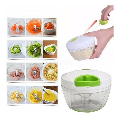 Imagem 6 de 10 de Mini Processador De Alimentos Manual Triturador Alho Legumes