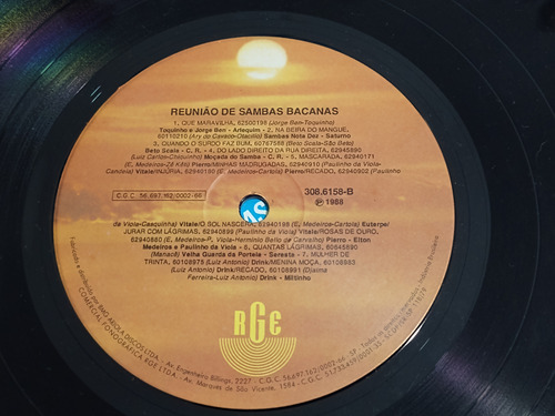 Lp - Reunião De Sambas Bacanas / Sambas (b3)
