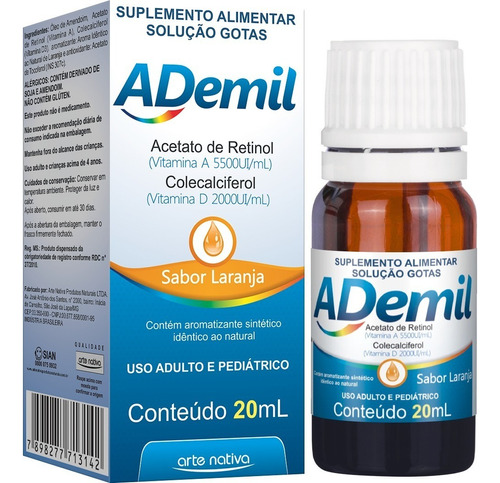 Vitamina Ademil 20ml - Vitamina A, Vitamina D