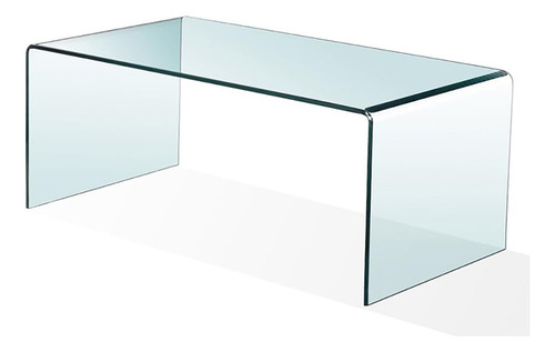 Mesa De Centro De Cristal Moderna Transparente 110 X 50 X 35