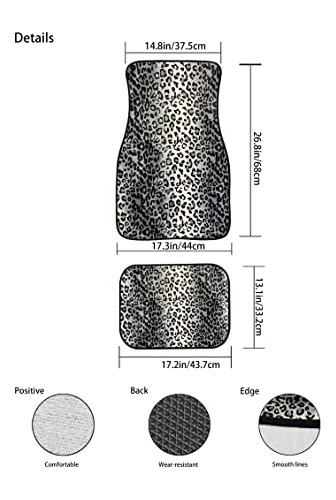 Alfombrillas De Coche Fusurire, Con Diseño De Leopardo Gris,
