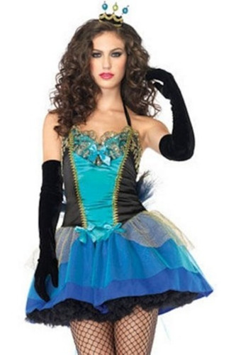 Disfraz Para Mujer Bello Pavo Real Azul Talla L Halloween