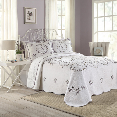 Modern Heirloom Colcha Gwen - Queen, Blanco, Queen 102 X 118