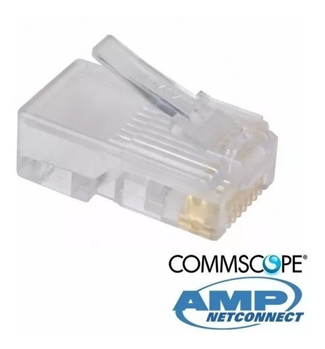 Imagen 2 de 6 de Ficha Amp Cat Categoria 5e Macho Conector Plug Rj45 Red X10