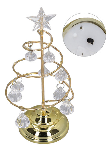 Lámpara De Árbol De Navidad Led Pequeño Cristal De Hierro De