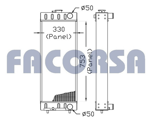 Radiador Retroexcavadora Komatsu Wa 320 / 166hp Facorsa