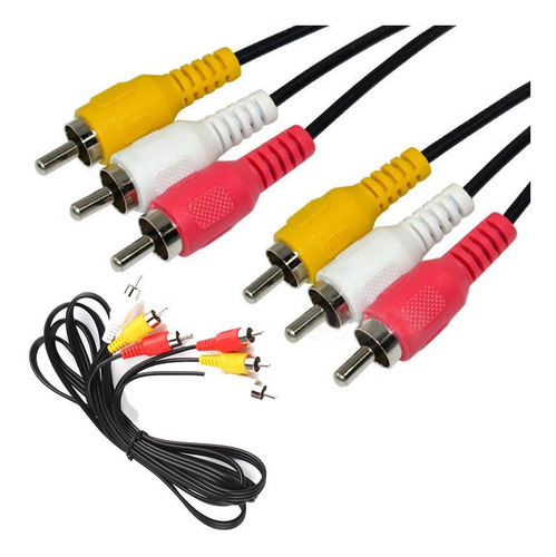 Imagen 3 de 8 de Cable Audio Video Family Game 3 Rca A 3 Rca Macho Estereo Tv