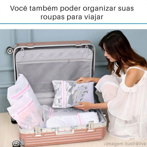 Imagem 6 de 8 de Saco Protetor Com Ziper Para Lavar Roupa Intima E Delicada M