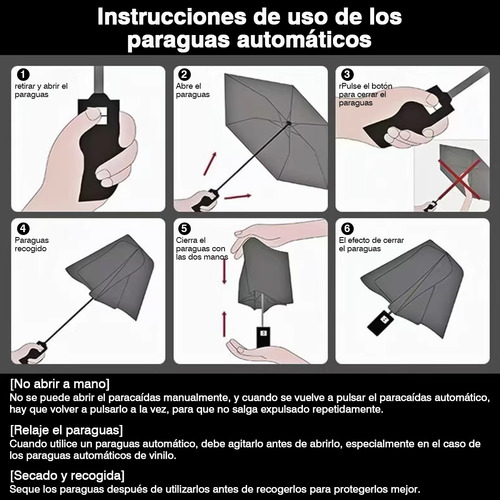 Vanance Paraguas Automatico Anti-uv Apertura Y Cierre Van01216 Paraguas Sombrilla De Bolsillo Con Botón Y Led Rotativo Plegable Grande Protección 2-3 Las Personas Color Negro