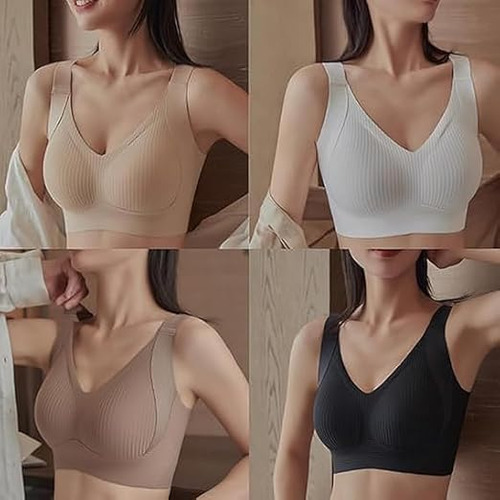Brasier Floralshe Para Mujer, 4 Hileras, Color Liso