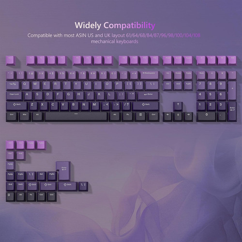 Womier Shine Through Pbt Keycaps 60 75 100 Percent Cherry...