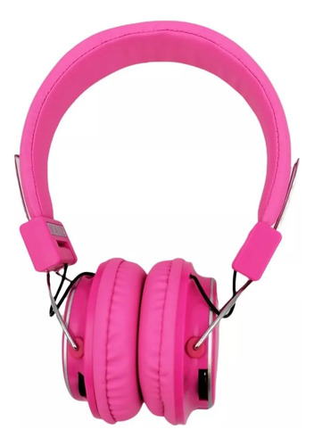 Audifonos De Diadema Radio Fm/ Tf Card/ Aux Pantalla Led Color Fucsia
