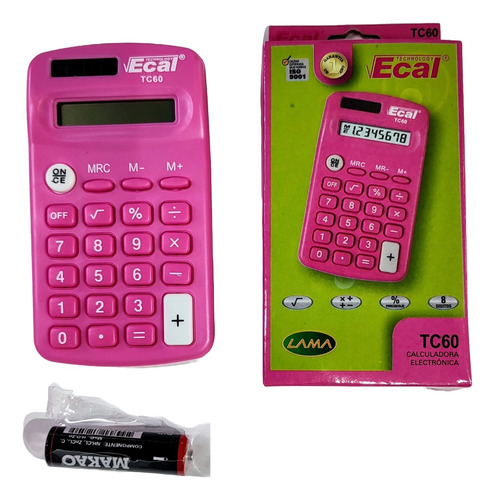 Calculadora Ecal De Bolsillo Tc 59 8 Digitos Rosa