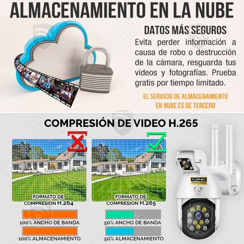 Imagen 6 de 10 de Cámara Doble Lente Domo Ip Wifi Para Exterior Robótica Fhd