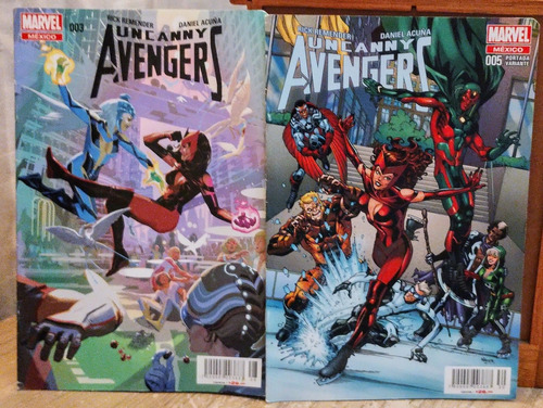 Uncanny Avengers:2 Cómics Marvel Números 3 Y 5, Pasta Suave 