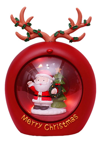 Decoración De Mesa Iluminada De Papá Noel Navideño,