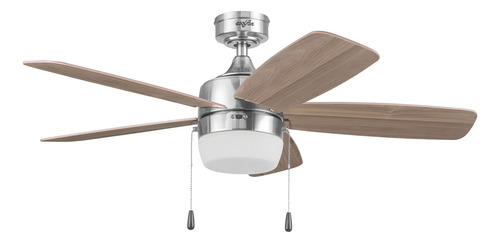 Ventilador de techo Lugo Led Cct 44 Pulgadas Níquel Cepillado Cinco Aspas Coolfan
