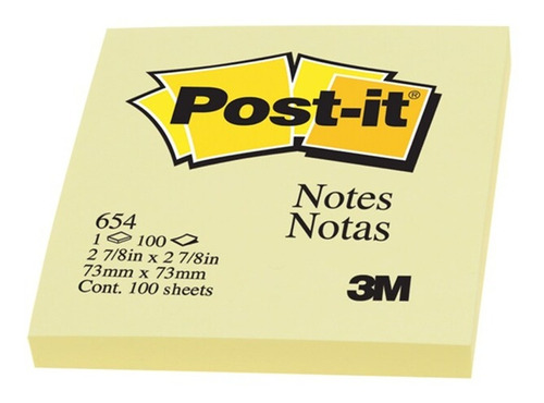 Taquito Post It 654 Amarillo 76 X 76 X 100 3m