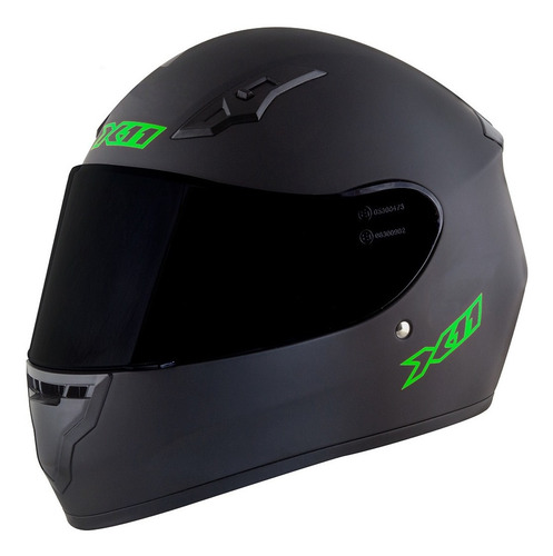 Capacete X11 Trust Pro Shadow Hvz Preto Fosco Neon