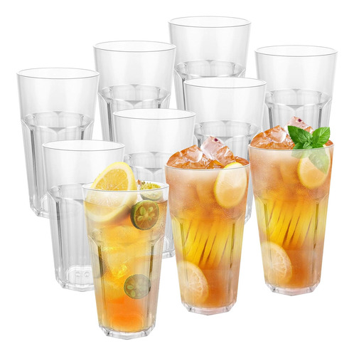 Paquete De 10 Vasos De Plástico De 14.2 Fl Oz / 15 Oz, Vasos