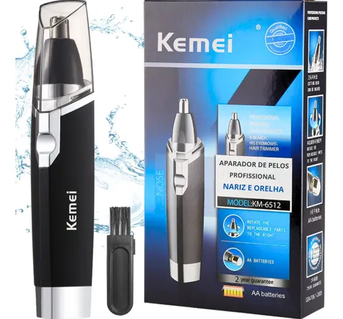 Aparador De Pelos Kemei KM-6512 Nariz Orelha Lâmina Rotativa