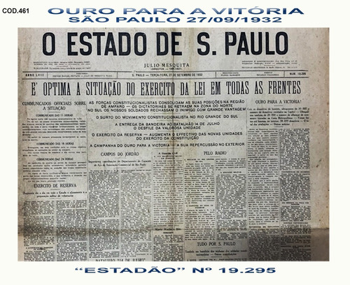 Jornal O Estado De São Paulo De 1932 Raro - Cód. 461