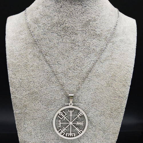 Nueva Brujula Vikinga Vegvisir- Premium - Acero + Cadena