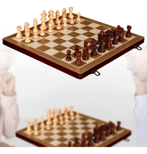 Juego De Ajedrez De Madera, Ajedrez Plegable De 12 Pulgadas